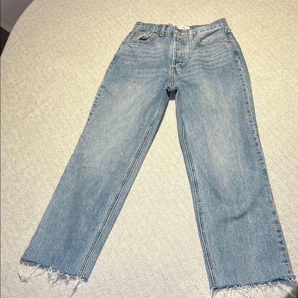 Denim Forum High Rise Jeans in Light Blue - Picture 3 of 11